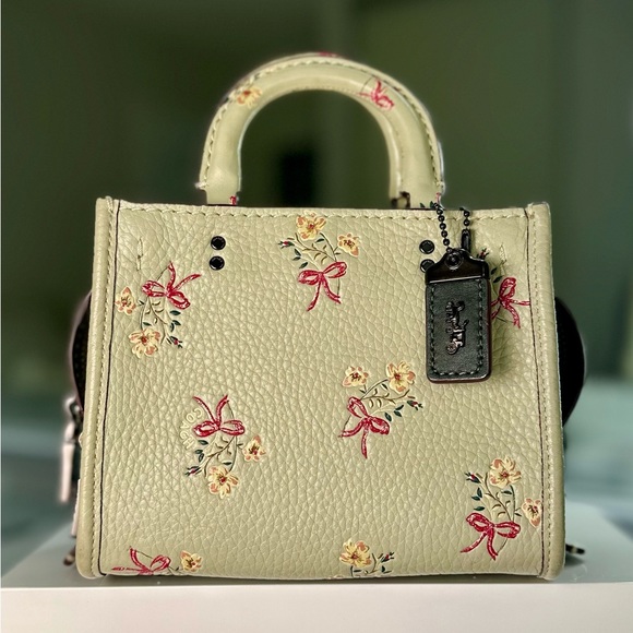Coach Handbags - COACH Rogue 17 Mini Bag Floral Bow Light Green 🎀